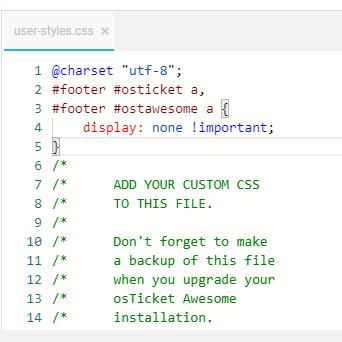 Remove the osTicket and osTicket Awesome logos